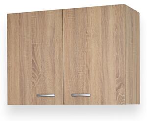 BASIC - Pensile cucina 2 ante con ripiano cm 80 effetto legno rovere well