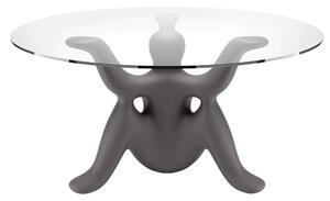 Qeeboo helpyourself tavolo da pranzo di philippe starck con piano in vetro e base, colore nero