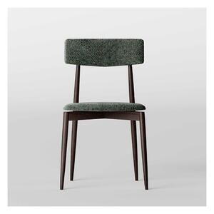 Tonelli design aw_chair sedia con struttura legno massello seduta sagomata e imbottita, colore verde