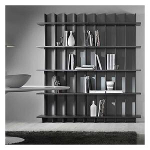 Myhome babele libreria in frassino laccato, colore nero