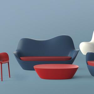 Vondom sabinas sofa divanetto per esterno disegnato da javier mariscal, colore blu