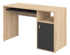 Temahome oxford scrivania con vano semichiuso, colore nero