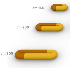 Sancal loop pouf ovale in tessuto di diverse dimensioni finiture monocolore e mix edition, dimensione piccolo 155x84xh44 cm, colore mix yellow