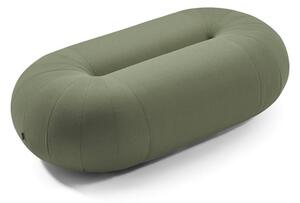 Sancal loop pouf ovale in tessuto di diverse dimensioni finiture monocolore e mix edition, dimensione piccolo 155x84xh44 cm, colore green step