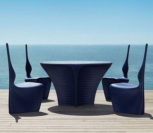 Vondom biophilia sedia per interno ed esterno disegnata da ross lovegrove, colore blu