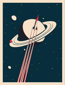 Illustrazione vintage rocket poster, martinwimmer