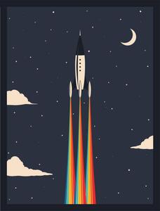 Illustrazione vintage rocket poster, martinwimmer