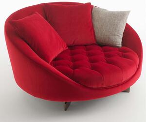 Albedo design hill love seat poltrona girevole con o senza tavolino, colore rosso, aggiungi optional senza tavolino