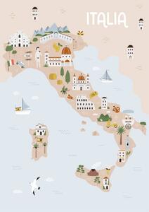 Illustrazione Vector illustration of map of Italy, undefined undefined