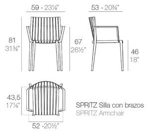 Vondom spritz sedie da esterno disegnata da archirivolto design, colore nero, struttura con braccioli