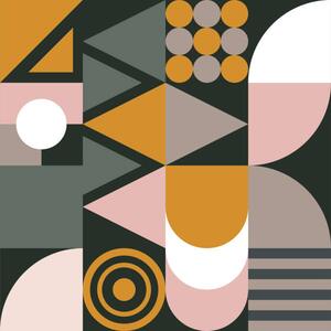 Illustrazione Bauhaus seamless pattern with geometric shapes, tomozina