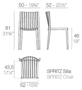 Vondom spritz sedie da esterno disegnata da archirivolto design, struttura senza braccioli, colore mostarda