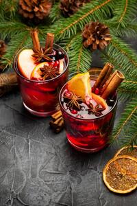 Fotografia Two Glasses of Christmas Mulled Red, bergserg