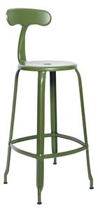 Chaises nicolle nicolle metal sgabello alto struttura in metallo con schienale in varie finiture e misure, colore verde oliva, struttura metallo, dimensione sgabello altezza 75