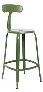 Chaises nicolle nicolle metal sgabello alto struttura in metallo con schienale in varie finiture e misure, colore verde oliva, struttura metallo, dimensione sgabello altezza 65