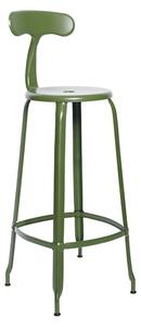 Chaises nicolle nicolle metal sgabello alto struttura in metallo con schienale in varie finiture e misure, colore verde oliva, struttura metallo, dimensione sgabello altezza 80