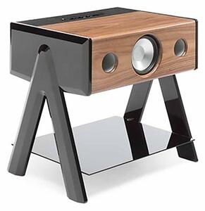 La boite concept cube diffusore acustico wireless in legno, finiture rovere laccato nero