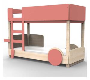 Letto a castello discovery bunk bed di mathy by bols, colore corallo, dimensioni singolo larghezza 90 - lunghezza 190