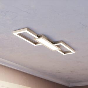 EGLO Plafoniera LED Monirote, nichel opaco, lunghezza 78 cm, alluminio, CCT