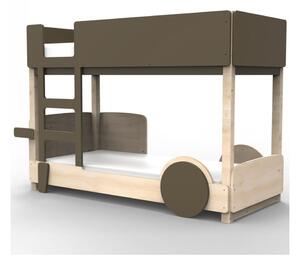 Letto a castello discovery bunk bed di mathy by bols, colore fango, dimensioni piazza 1/2 - larghezza 120 - lunghezza 190