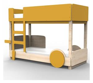 Letto a castello discovery bunk bed di mathy by bols, colore ocra, dimensioni singolo larghezza 90 - lunghezza 190