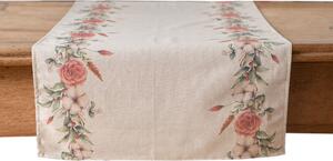 Runner da tavola in misto lino stampa floreale fiori morbido resistente elegante made in italy FIOR DI COTONE - 45 X 140 CM