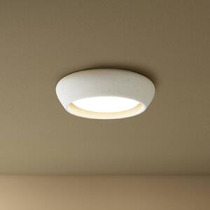 Beacon Lighting Plafoniera soffitto Fjord, dimmerabile, Alluminio / Grigio / Zincato, Soggiorno / Sala da pranzo, Gesso / Argilla, Plafoniera