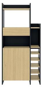 Temahome kitchy mobile da cucina in melaminico a base di legno riciclato, colore nero