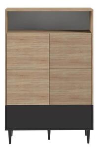 Temahome horizon credenza in legno melaminico, colore nero