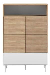 Temahome horizon credenza in legno melaminico, colore bianco