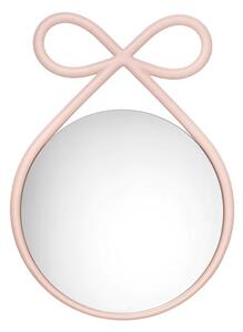 Qeeboo ribbon mirror specchio da parete a forma di fiocco, colore rosa