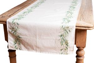 Runner da tavola in misto lino stampa floreale fiori morbido resistente elegante made in italy ULIVO - 45 X 140 CM