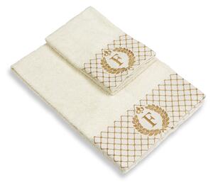 Set 2 asciugamani con iniziale asciugamano viso + asciugamano ospite Made in Italy - F