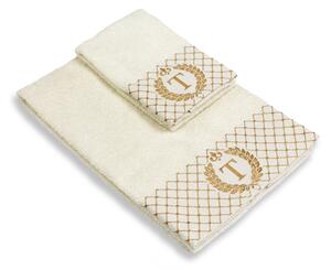 Set 2 asciugamani con iniziale asciugamano viso + asciugamano ospite Made in Italy - T