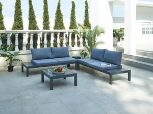 Salotto da giardino modulare in Alluminio: 1 divano ad angolo + 1 tavolino Antracite - RISILI di MYLIA