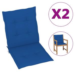 Cuscini per Sedie da Giardino 2 pz Blu Reale 100x50x3 cm