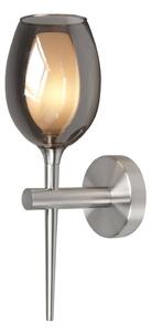 HighLight Applique Belle, grigio fumo/nickel, altezza 39 cm, vetro