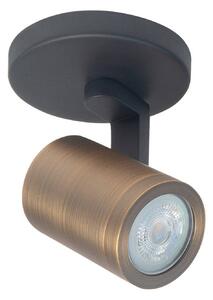 HighLight Faretto da soffitto Halo, nero/ottone brunito Ø 10 cm a 1 luce