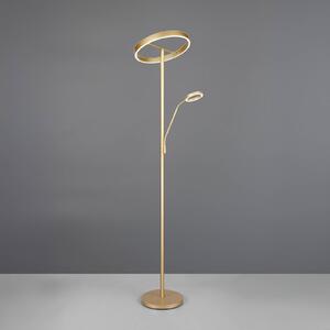 Trio Lighting Lampada da terra a LED Willis, dimmerabile, Ottone / Oro, Soggiorno / Sala da pranzo, Metallo, Moderno, Lampada LED da terra