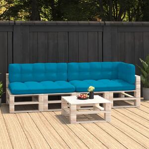 Cuscini Panca Giardino 2pz Righe Bianche Blu 150x50x7cm Tessuto