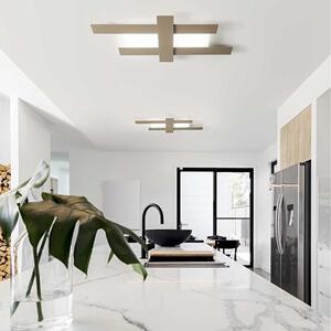 Gea luce doha lampada a soffitto a led disponibile in due dimensioni, finiture acciaio, dimensione medio