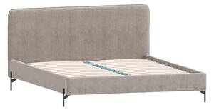 Letto matrimoniale imbottito marrone chiaro con griglia 140x200 cm Barker - Ropez