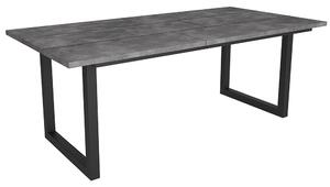 Tavolo da pranzo di skraut home in melaminico stile industriale, misure piano 200 x 90 h 75, finiture piano grigio / gamba nero