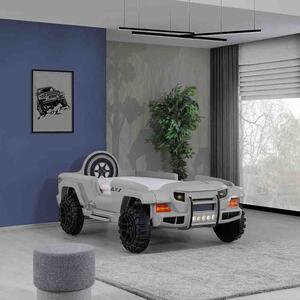 Letto a forma di jeep disponibile in tre diversi colori, colore grigio chiaro