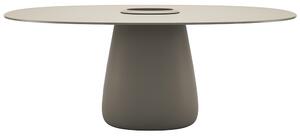 Qeeboo cobble table hpl bucket tavolo ovale con foro centrale, colore ottawa, dimensione l190 x p119 x h75