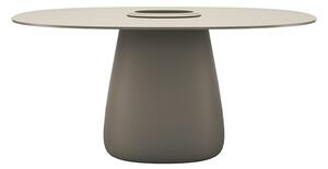 Qeeboo cobble table hpl bucket tavolo ovale con foro centrale, colore ottawa, dimensione l160 x p104 x h75