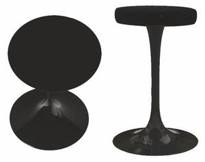 Sgabello tulip con seduta girevole base in fusione d'alluminio bianca o nera, colore nero, colore base alluminio nero lucido, dimensione grande h 75