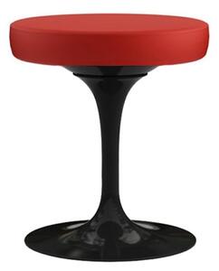 Sgabello tulip con seduta girevole base in fusione d'alluminio bianca o nera, colore rosso, colore base alluminio nero lucido, dimensione piccolo h 45