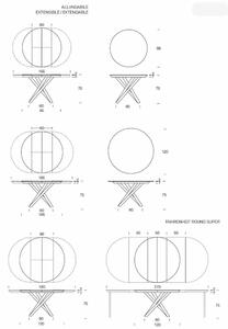 Altacom fahrenheit round tavolo rotondo allungabile disponibile in due finiture e più dimensioni, finiture malta, misure piano cm: altezza 75 - diametro 95 allungabile fino a 155