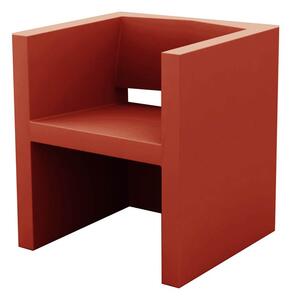 Vondom vela poltrona in polietilene opaco riciclabile al 100% per esterno ed interno, colore rosso